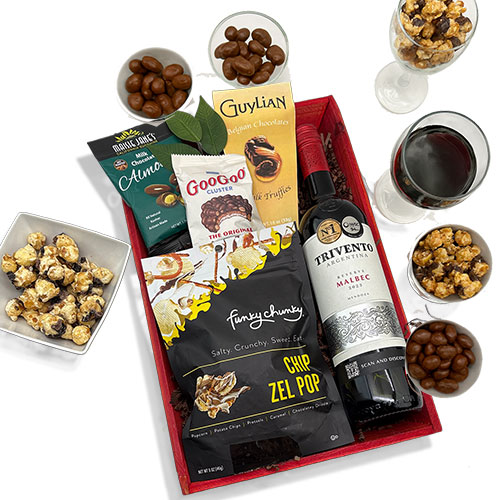 How Sweet It Is Red Wine & Chocolate Gift Basket