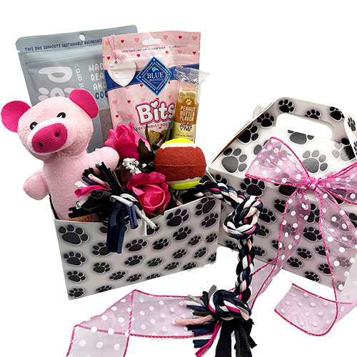 Puppy Love Dog Valentines Day Gift Basket