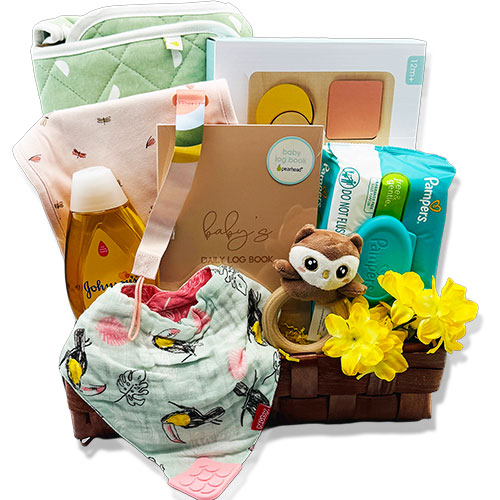 New Baby Gift Basket Deluxe