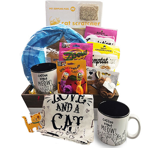 For the Love of Cats Pet Gift Basket - Cat